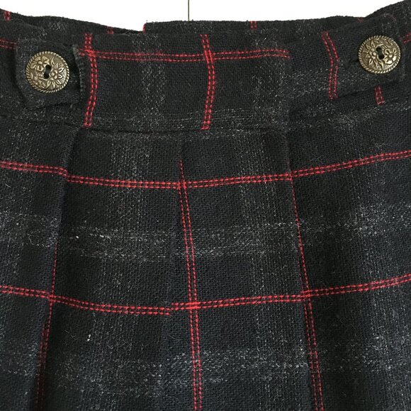 Vintage Fersten Canadian Plaid Pleated Witchy Wool Blend Skirt - Picture 3 of 16